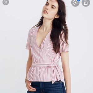 Madewell Pink Wrap Top